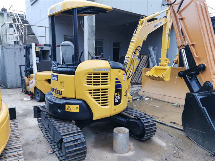 Goedkope 3 ton gebruikte Japanse ingevoerde Komatsu pc 35 MR kruipgraver met kortere werktijden
