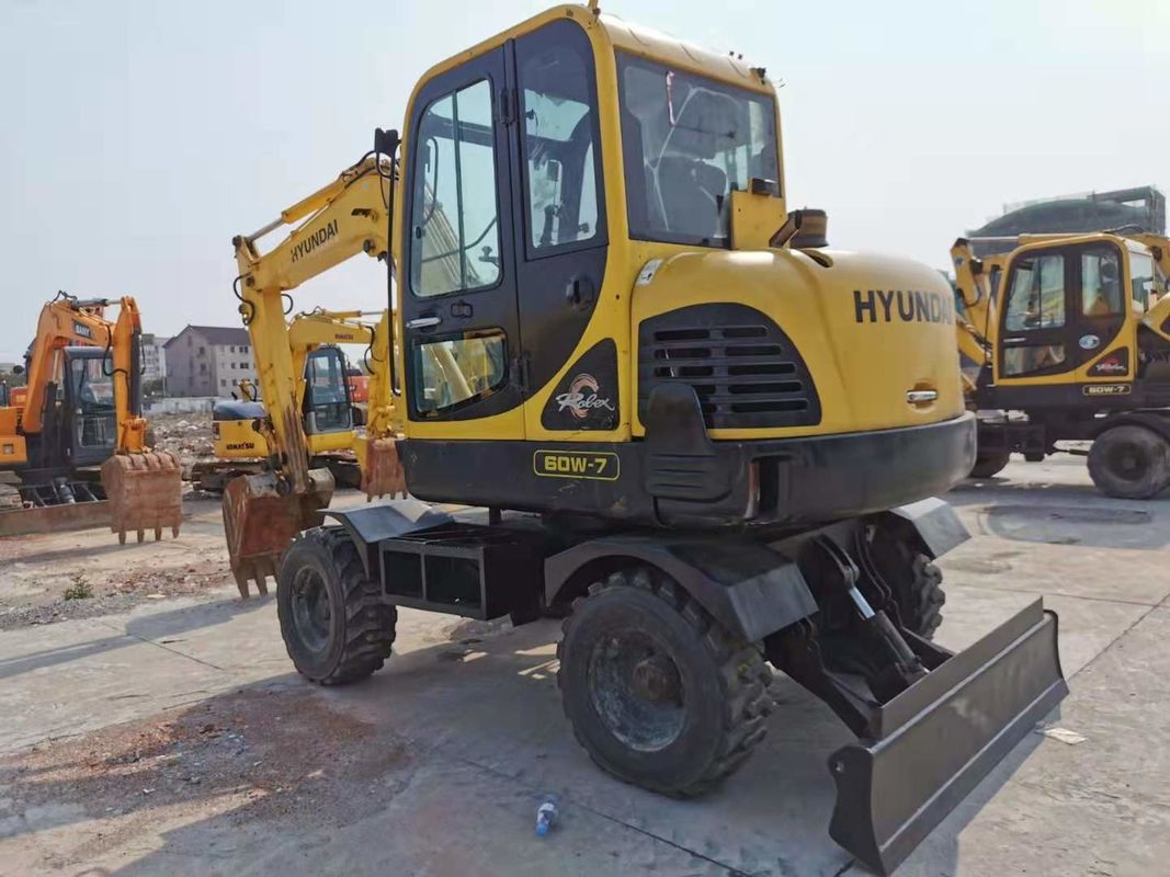6 ton gereed voor gebruik Korea Geïmporteerde Hyundai R60-7 Gebruikte wielgraver
