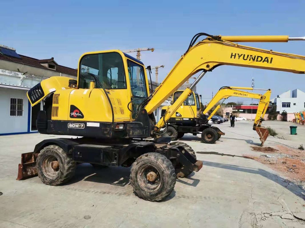 6 ton gereed voor gebruik Korea Geïmporteerde Hyundai R60-7 Gebruikte wielgraver