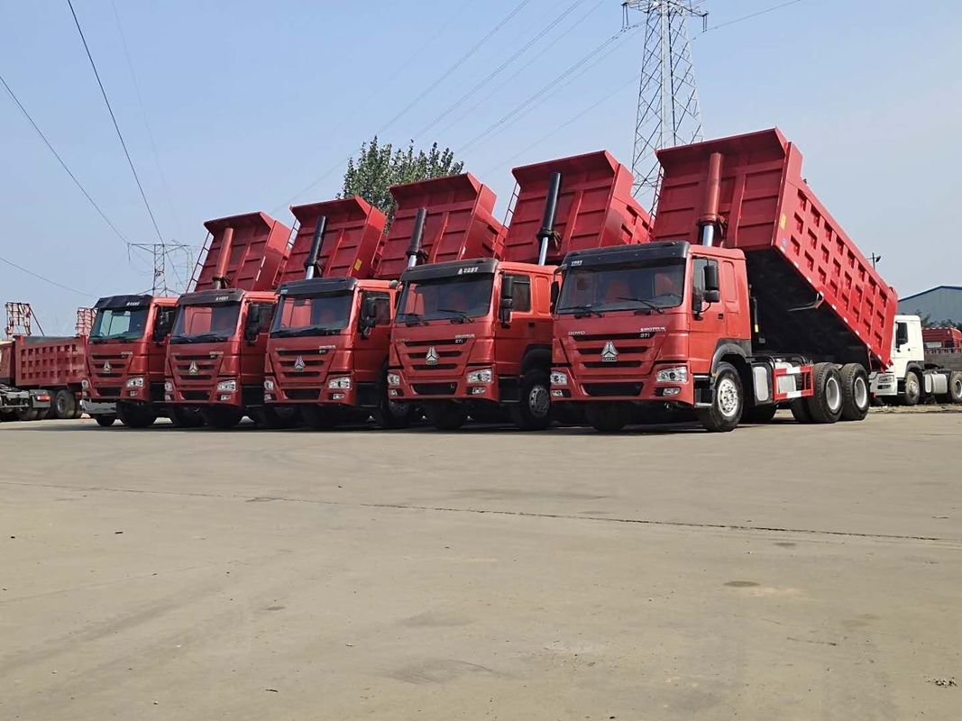 Tweedehands 371 pk vrachtwagen Howo 6x4 vrachtwagen met multimediasysteem 10 wiel